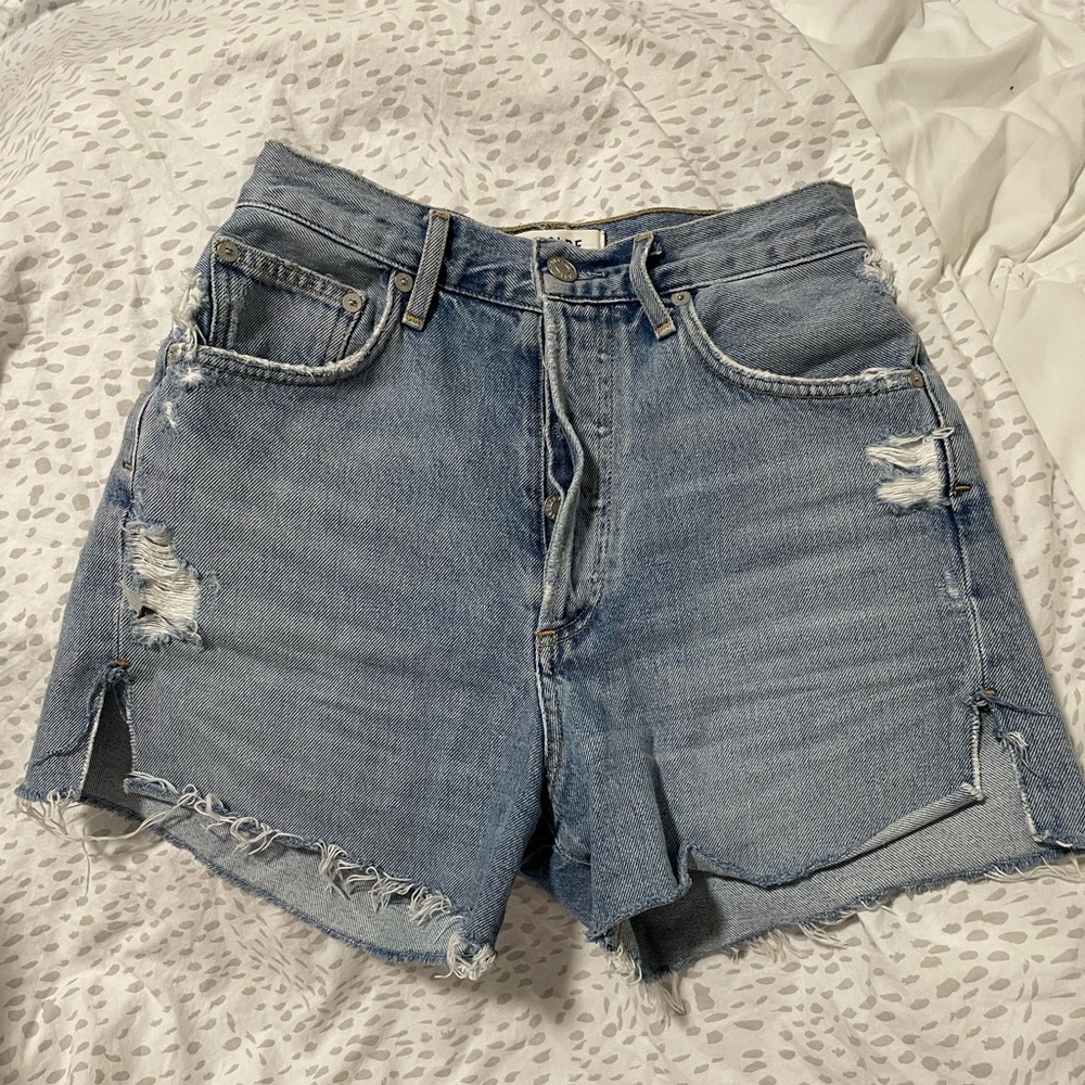Agolde Dee cut off denim shorts